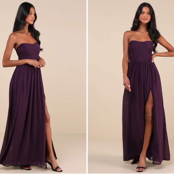 LULUS Prom Wedding Bridesmaid Sexy Flowy Romantic Elegant Chic Maxi Dress - Picture 3 of 5